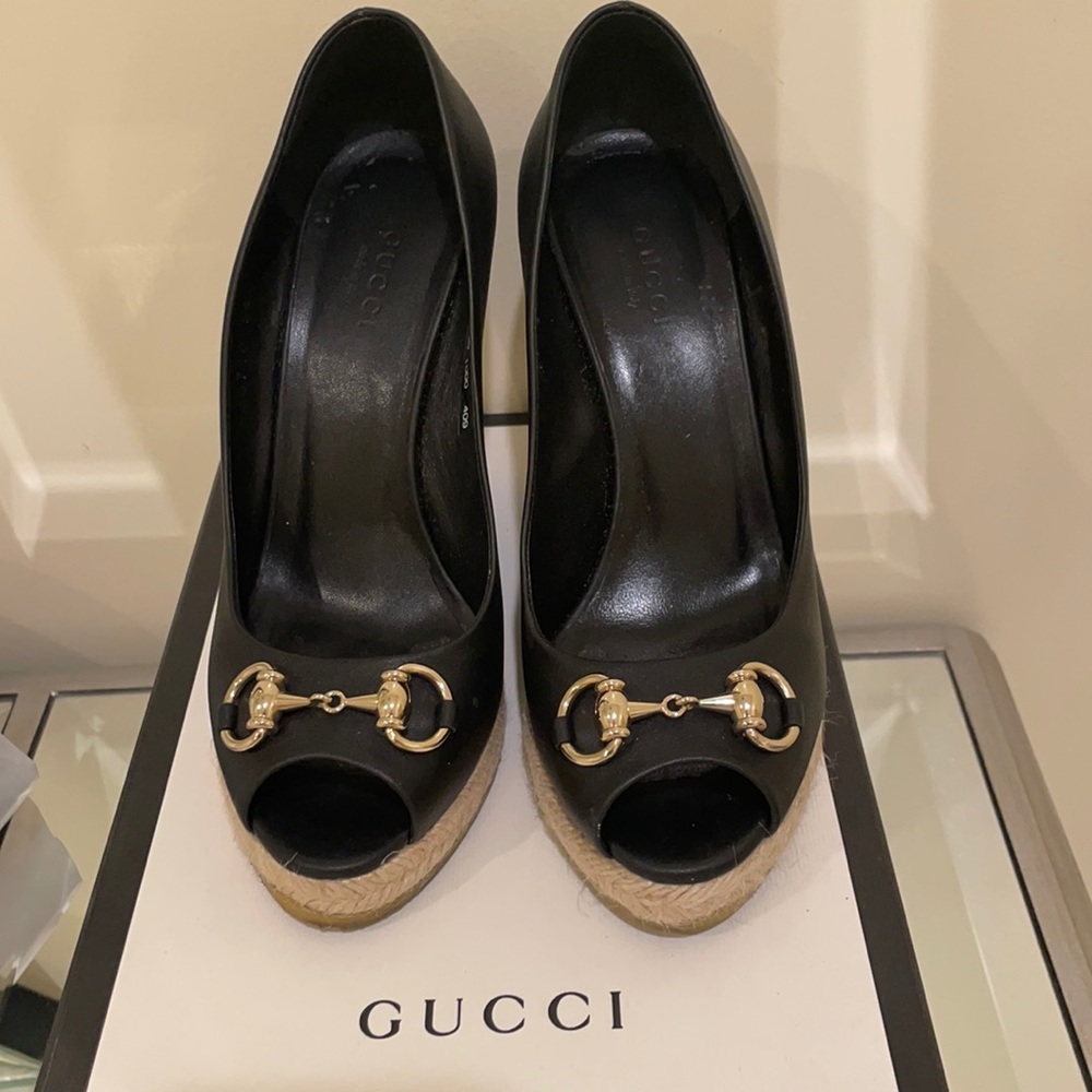 Gucci black wedges